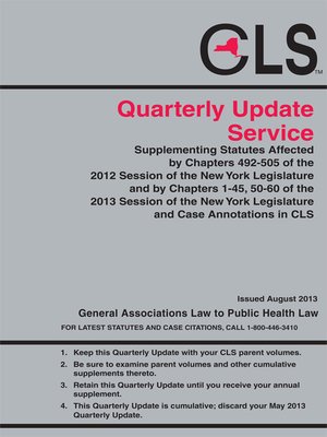 cover image of New York Consolidated Laws Service (CLS) Interim Update Service